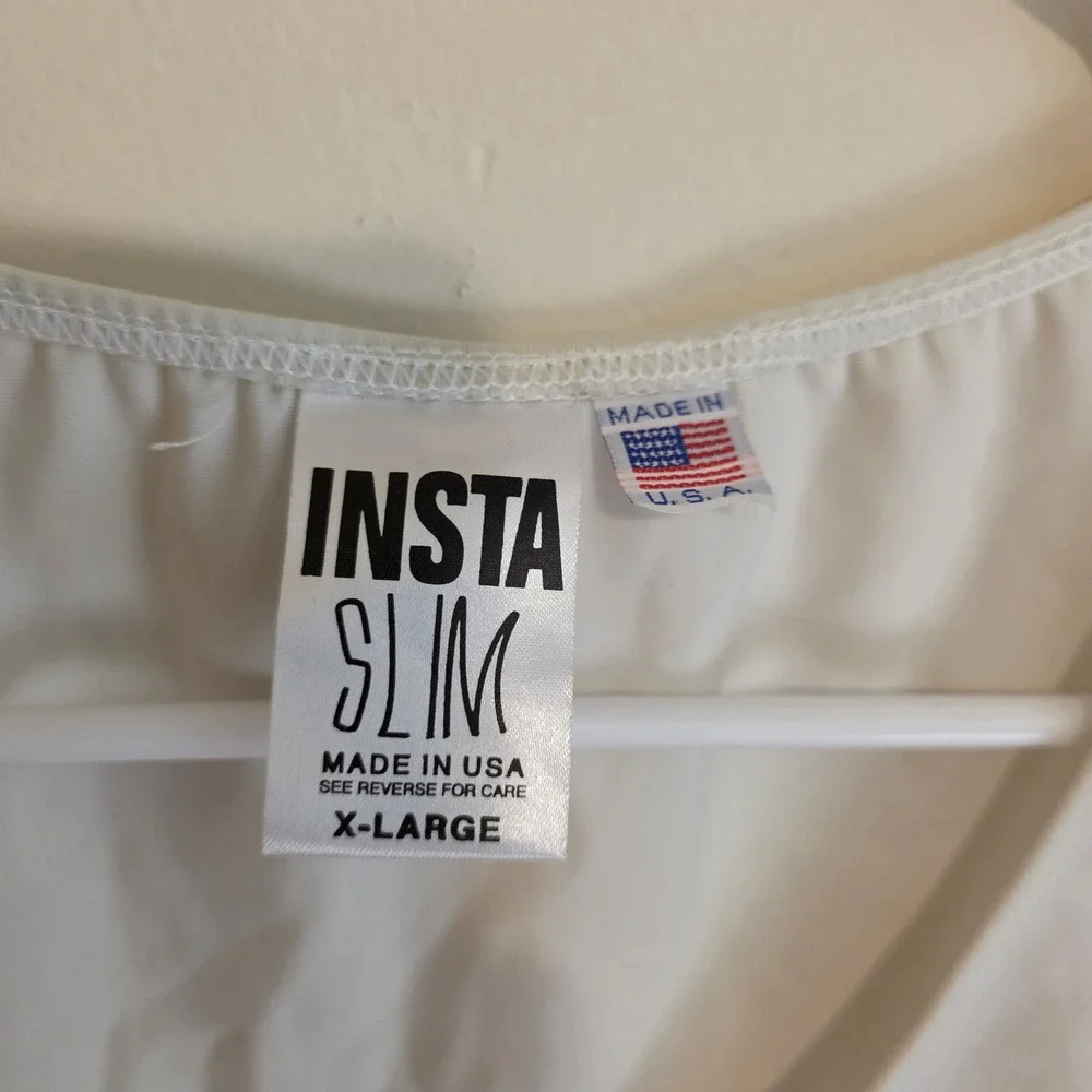 Insta Slim Mens Compression Tank Top Size XL White Sleeveless Undershirt USA